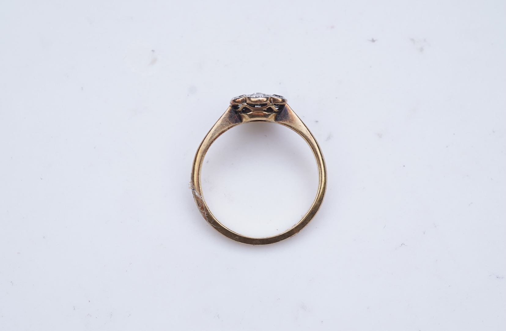 A diamond cluster ring, early 20th century